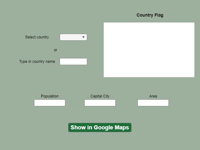 Country Data Explorer MATLAB app interface